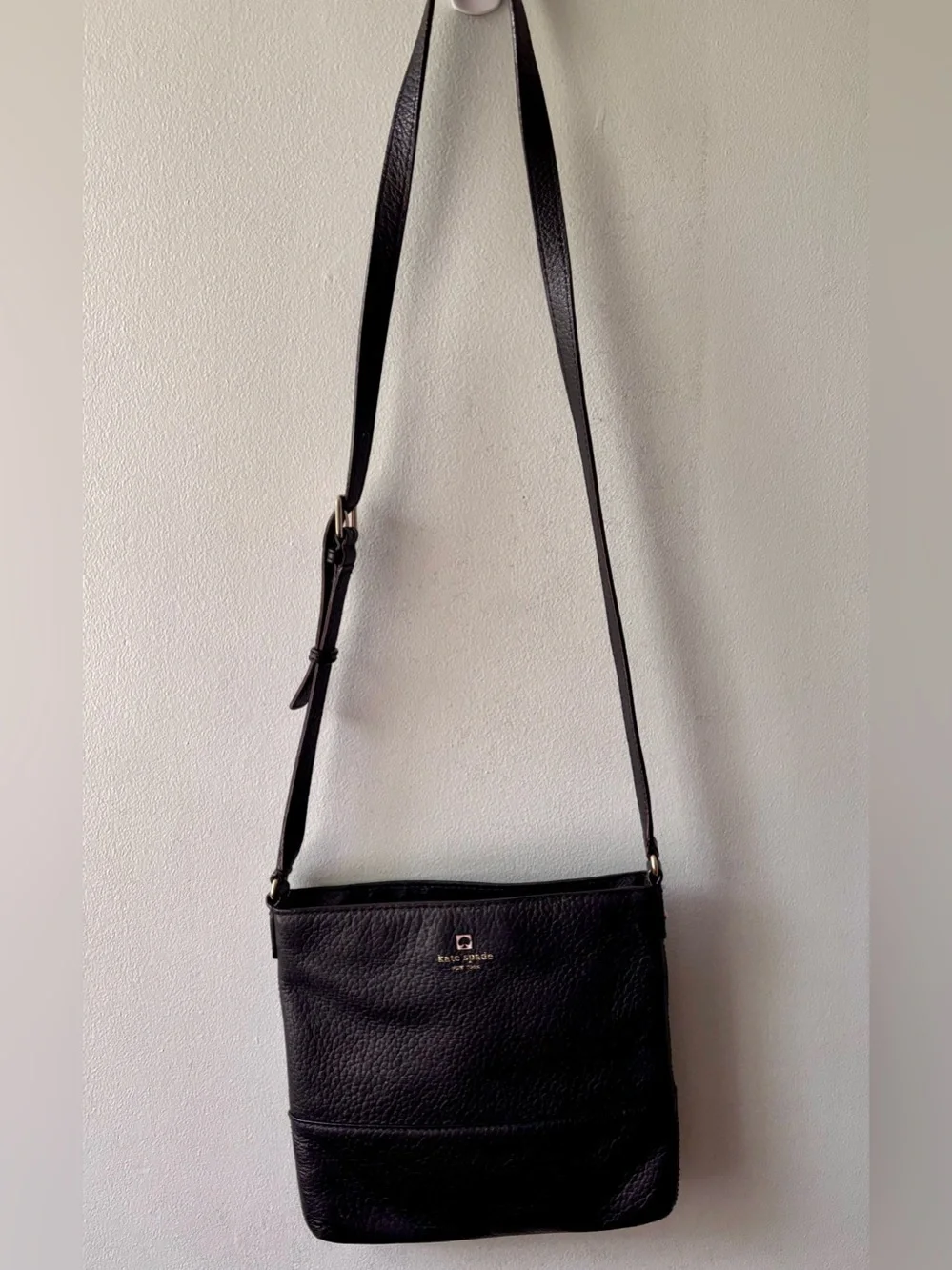 Kate Spade Southport Avenue Cora Black Pebbled Leather Crossbody Bag Y2K